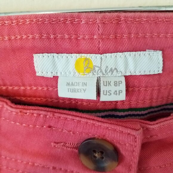 Boden Pants Women's 8P Petite Abingdon Trousers Dusty Red T0727 Cotton Elastane - Picture 6 of 11